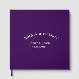 Libro De Visitas 30th wedding anniversary name date purple simple 