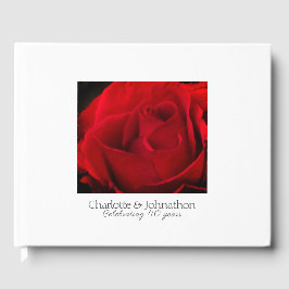 Libro De Visitas 40º Aniversario de Bodas de Rubí Rosa Roja Tradici