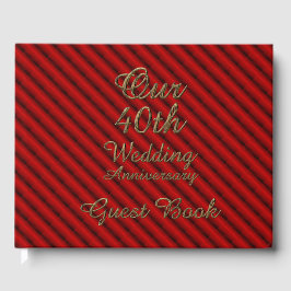 Libro De Visitas 40.º aniversario Boda de la tipografía de oro de R