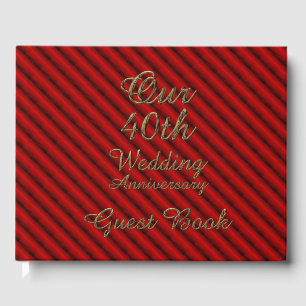 Libro De Visitas 40.º aniversario Boda de la tipografía de oro de R