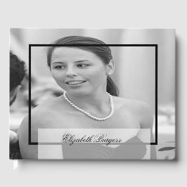 Libro De Visitas 40.º cumpleaños elegante foto de un monograma pers