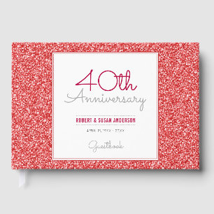 Libro De Visitas 40° Aniversario de la falsa Purpurina roja