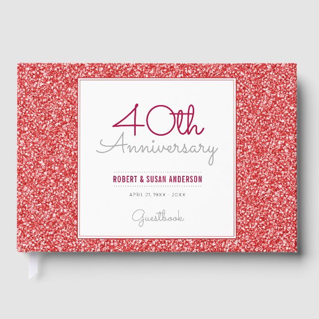Libro De Visitas 40° Aniversario de la falsa Purpurina roja (Anverso)