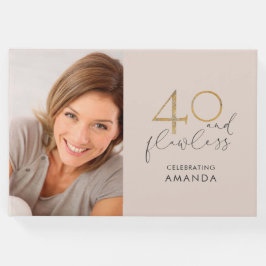 Libro De Visitas 40 y 40 años sin ley foto rosa y oro