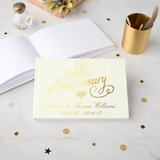Libro De Visitas 50º Aniversario de Bodas de Oro (Anverso Abierto)