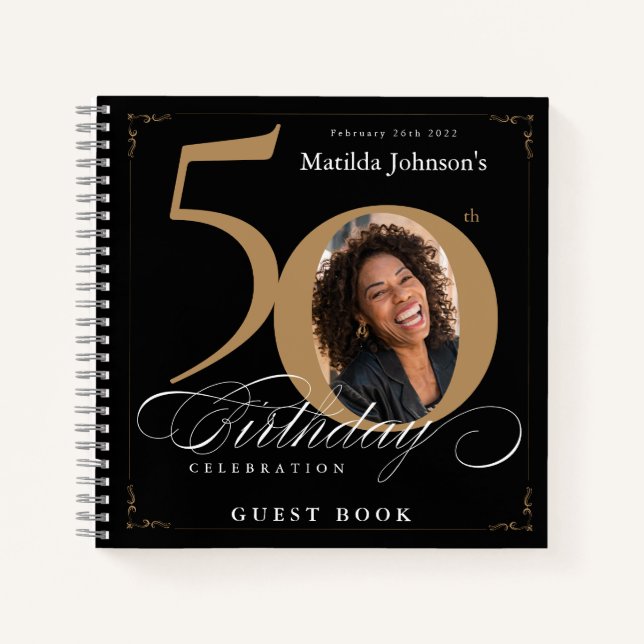 Libro de visitas 50.ª caligrafía de oro negro (Anverso)