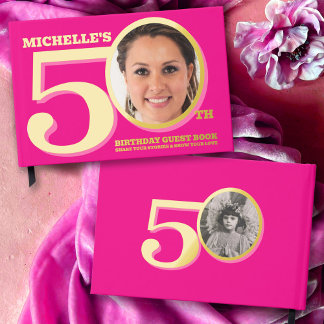 Libro De Visitas 50 años dos fotos de oro rosa caliente