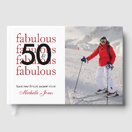 Libro De Visitas 50 & Fabuloso Nombre de Foto Personalizada Cumplea