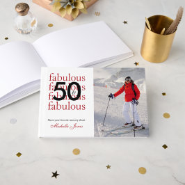 Libro De Visitas 50 & Fabuloso Nombre de Foto Personalizada Cumplea