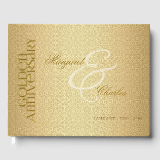 Libro De Visitas 50.o Foto del damasco del aniversario de boda de