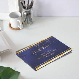 Libro De Visitas 60.ª fiesta de cumpleaños confetti de oro azul osc