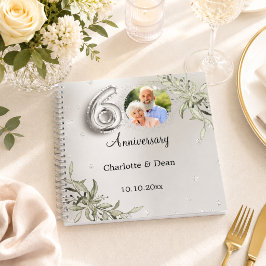 Libro de visitas 60 aniversario de boda foto plate