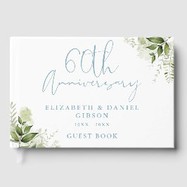 Libro De Visitas 60th Wedding Anniversary Floral Greenery