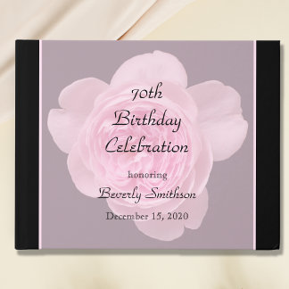 Libro De Visitas 70.º Birthday Pink Rose Guest Book