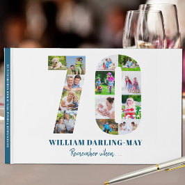 Libro De Visitas 70.º Collage de fotos De Cumpleaños Recuerde Cuand