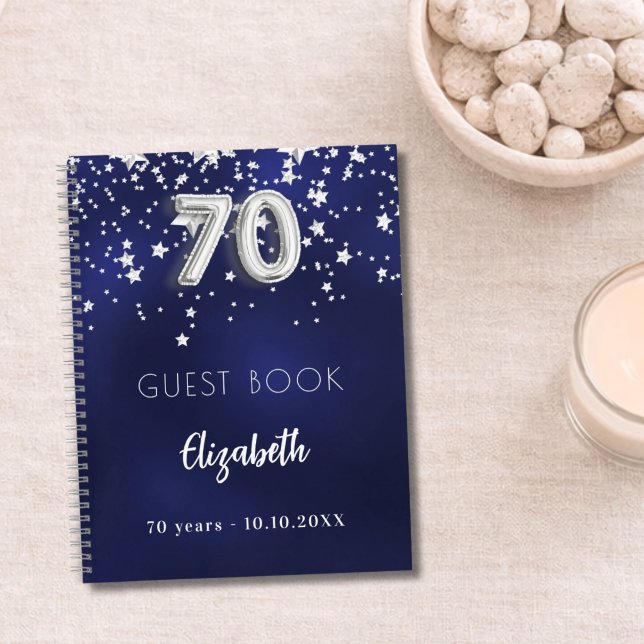 Libro de visitas 70 cumpleaños estrellas plateadas (Subido por el creador)