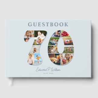 Libro De Visitas 70th Birthday Photo Collage Milestone Guestbook