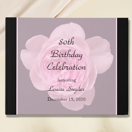 Libro De Visitas 80.º Birthday Pink Rose Guest Book