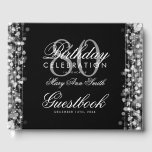 Libro de visitas 80th Birthday Party esparce plata<br><div class="desc">Elegante plantilla de 80 cumpleaños con parkles plateado. Con luces de oro,  cuerdas de oro y destellos de oro.</div>