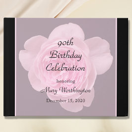 Libro De Visitas 90.º Birthday Pink Rose Guest Book