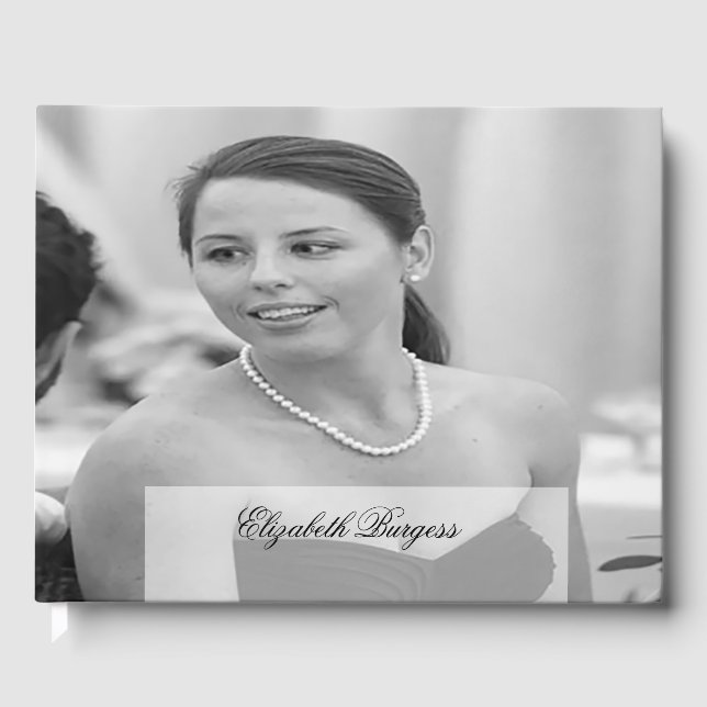 Libro De Visitas 90.º cumpleaños elegante Monograma personal (Anverso)