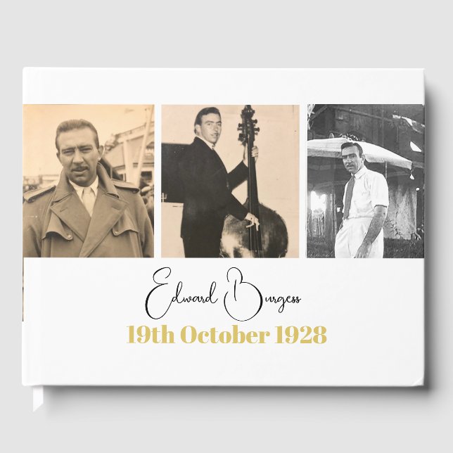 Libro De Visitas 90 Aniversario Personal 3 Foto Momento Cumpleaños (Anverso)