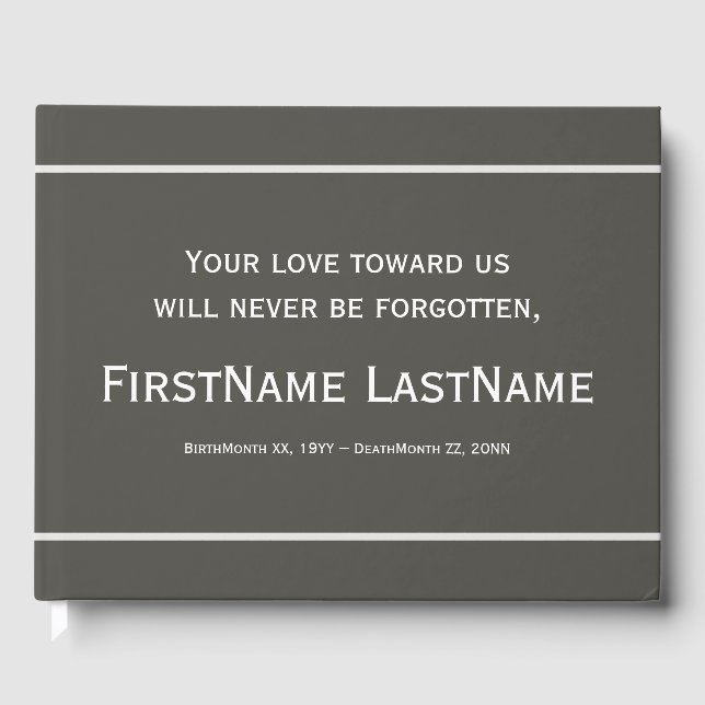 Libro de Visitas a Funerales Sórdido y Conservador (Anverso)