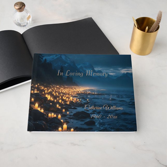 Libro De Visitas A sea of candlelights on the beach, condolence  (Subido por el creador)