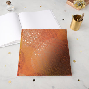 Libro De Visitas Aceptación   Medallones del Boho amarillo Naranja 