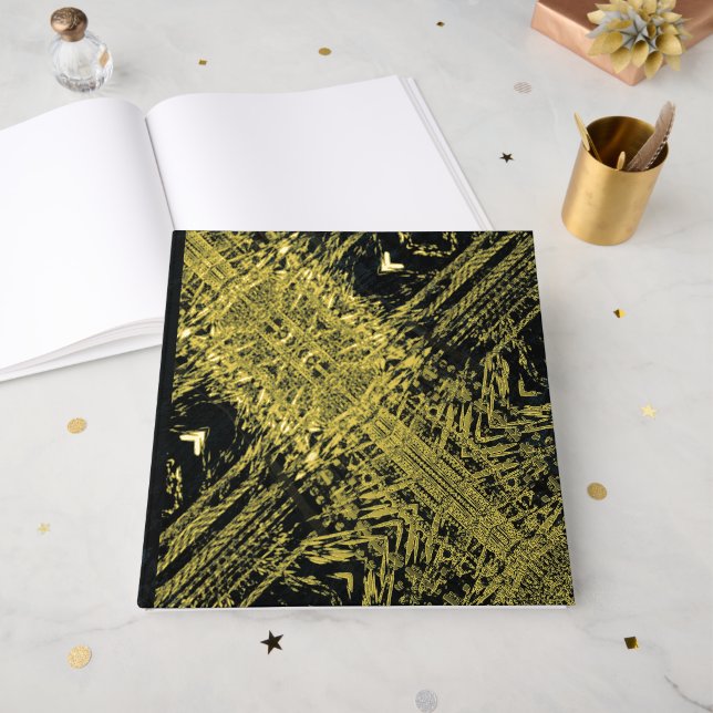 Libro De Visitas Aceptación | Textura del Shibori oscuro (Anverso Abierto)