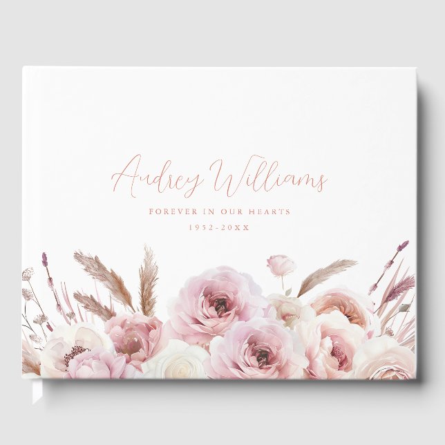 Libro De Visitas Acuarela, Bouquet de flores, blanco (Anverso)