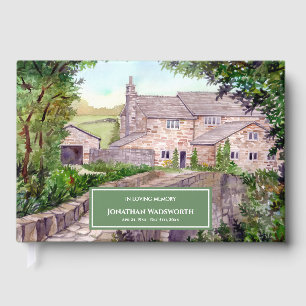 Libro De Visitas Acuarela de Condolence Stone Bridge Farmhouse