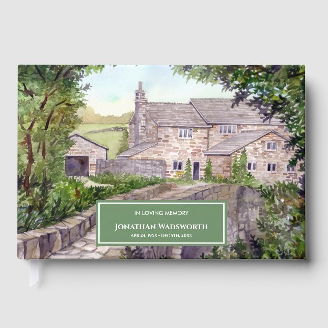 Libro De Visitas Acuarela de Condolence Stone Bridge Farmhouse (Anverso)