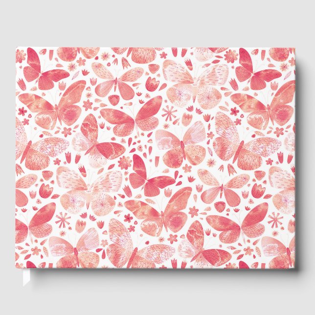 Libro De Visitas Acuarela de mariposa (Anverso)