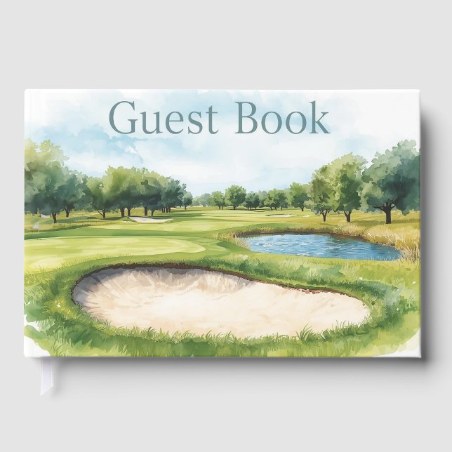 Libro De Visitas acuarela del campo de golf (Anverso)