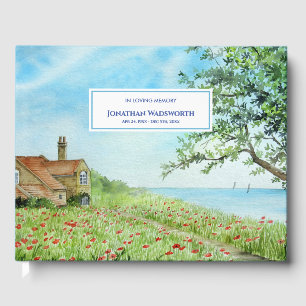 Libro De Visitas Acuarela del paisaje del campo de la amapola