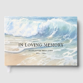 Libro De Visitas Acuarela Mar Ola del Océano Funeral