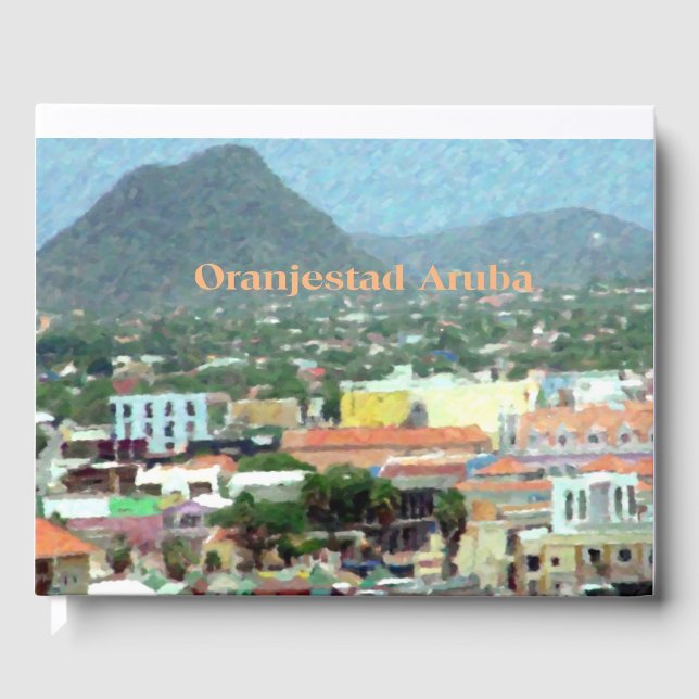 Libro De Visitas Acuarela Oranjestad, Aruba (Anverso)