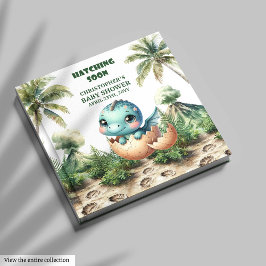 Libro De Visitas Adorable acuarela Dinosaur Baby Boy Guest Book