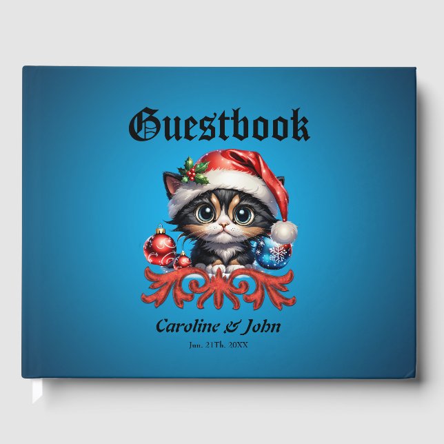 Libro De Visitas Adorables Navidades gatitos. (Anverso)