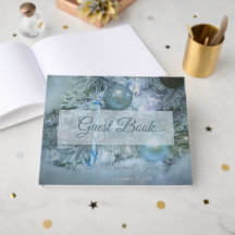 Adornos de boda de invierno de Navidad azul cian á