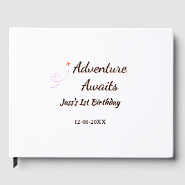Libro De Visitas Adventure awaits 1st birthday name date planeretro