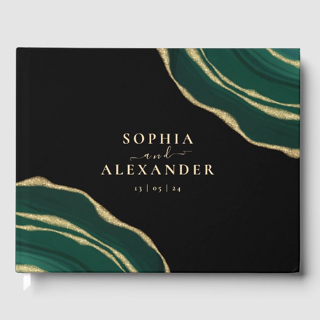 Libro De Visitas Agar verde esmeralda (Anverso)