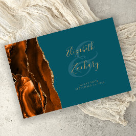 Libro De Visitas Ágata dorada naranja quemada moderna Teal