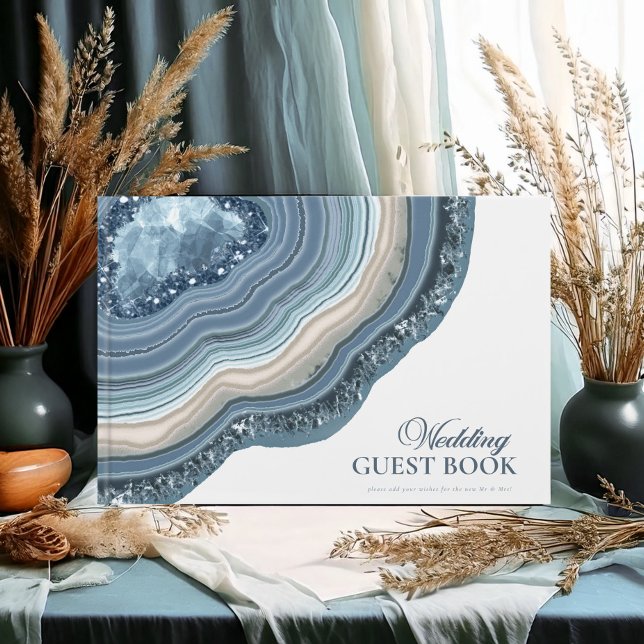 Libro De Visitas Agate Geode Purpurina Boda Dusty Blue ID647 (Subido por el creador)