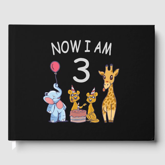 Libro De Visitas Ahora tengo 3 años y 3 años en el zoológico (Anverso)