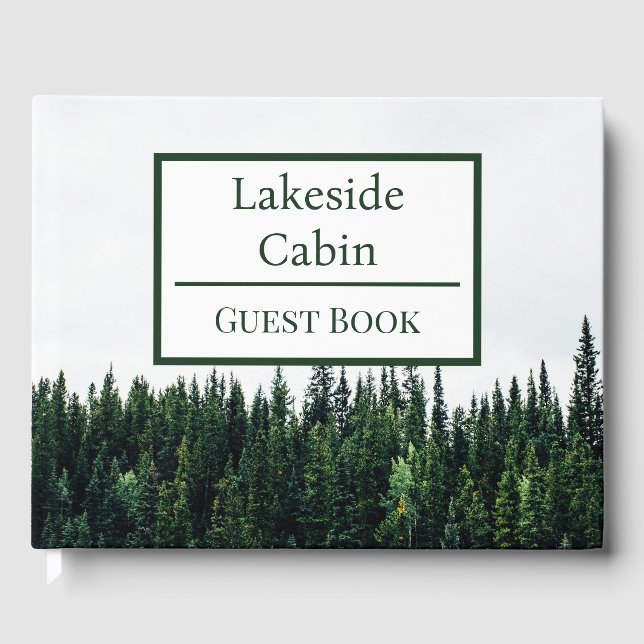 Libro De Visitas Airbnb Vacation Rental Cabin Trees Lake House (Anverso)