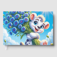 Alegre cachorro con flores de maíz en un campo sol