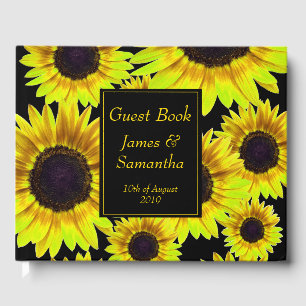 Libro De Visitas Alegre girasol amarillo brillante -