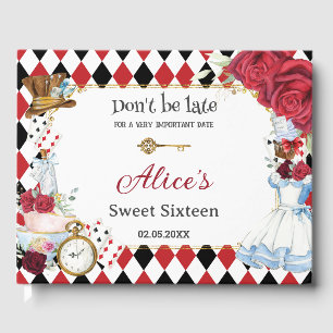 Libro De Visitas Alice en el País de las Maravillas Dulces 16 Cumpl